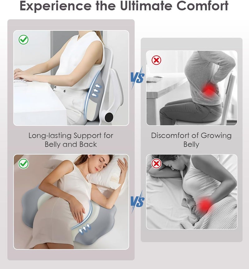 DONAMA Memory Foam Pregnancy Pillows for Sleeping, Side Sleeper Maternity Pillow Support for Back Belly HIPS, Adjustable Wedge Pillow for Pregnant Women, Side Sleeping Pregnant Pillows with Pillowcase - Image 2